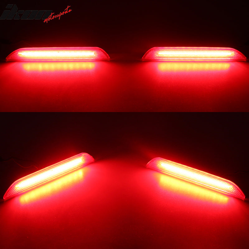 Fits 15-17 Ford Mustang 2PCS Rear Bumper Side Marker LED Lights Lamps Reflectors