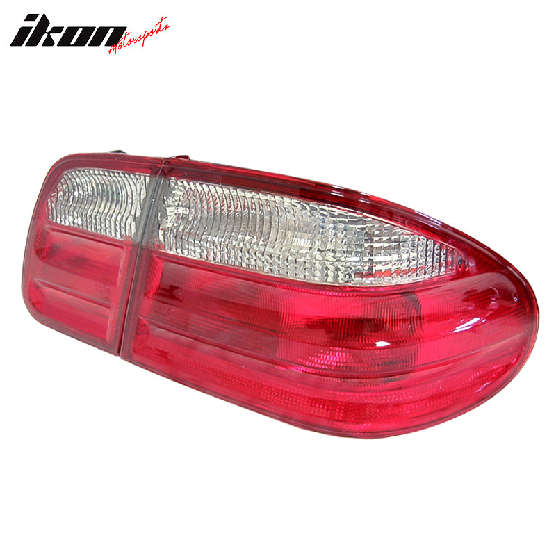 Fits 96-02 Mercedes Benz W210 E300 E320 E430 Red Clear LED Tail Lights Lamps