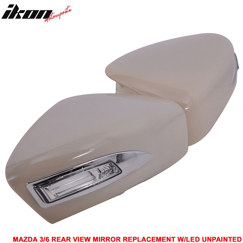 Clearance Sale Fits 14-16 Mazda 3 6 LED Side View Mirror Shell Cover CCFL LED