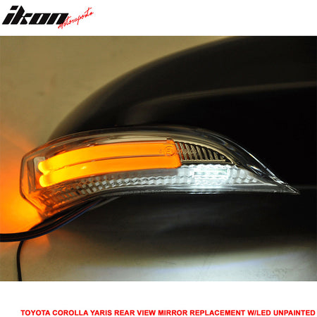 Fit 14-16 Toyota Corolla Yaris Side Mirror Cover LED Light Strip