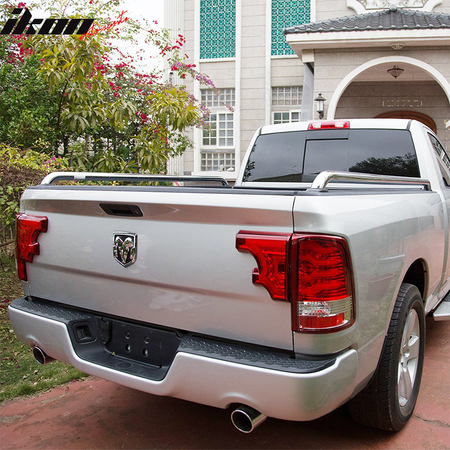 Fits 09-16 Dodge Ram 1500 2500 3500 LED Tail Lights Red Lens Chrome Housing 4PC