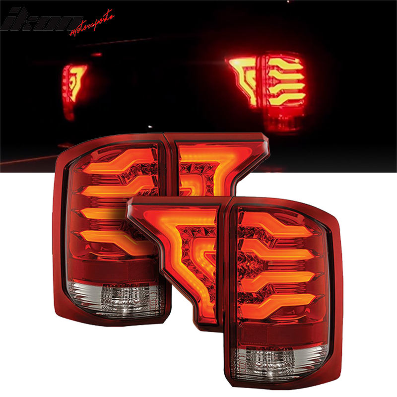 2014-2019 GMC Sierra Red Lens LED Tail Lights Lamps