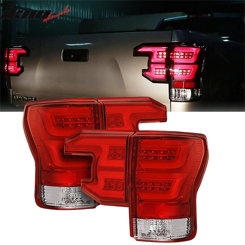 2007-2013 Toyota Tundra Sequential Red Lens Clear Housing Tail Lights