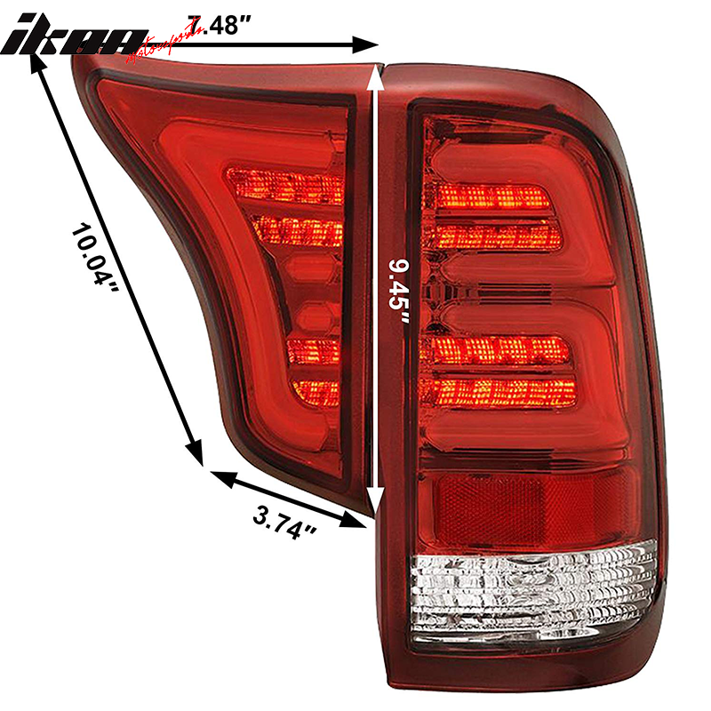 Fits 99-16 Ford F250 F350 2PCS LED Tube Tail Light Brake Lamp Replacement