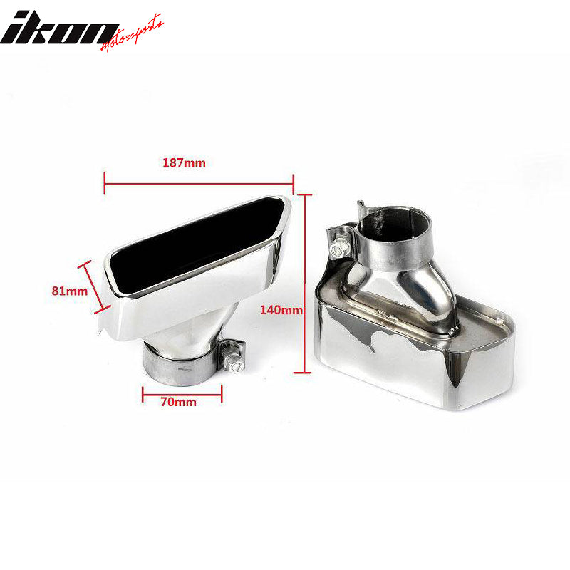 Universal Exhaust Muffler Pipe Tips Chrome Stainless Steel Pair 2PC