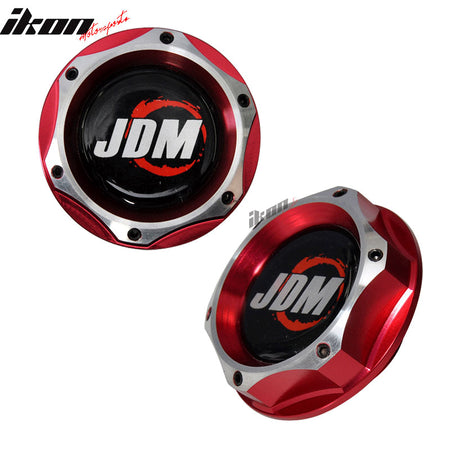 JDM Engine Oil Filler Tank Cap Red Chrome 2 Tone Twist On Compatible With Acura Civic