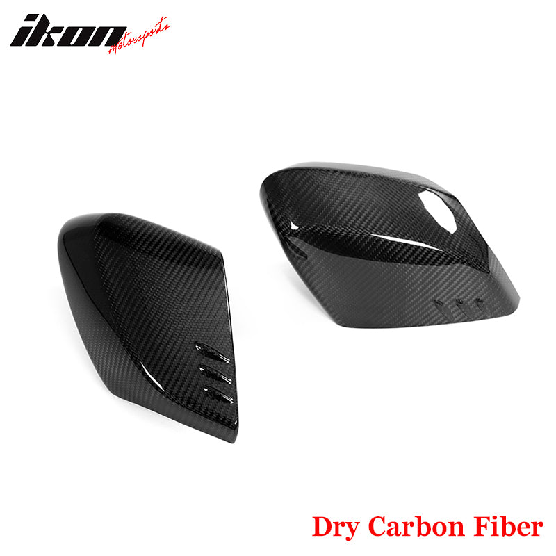 Dry Carbon Fiber For 20-25 Chevy Corvette C8 Gloss Black Rear View Mirror Covers