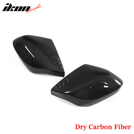 Dry Carbon Fiber For 20-25 Chevy Corvette C8 Gloss Black Rear View Mirror Covers