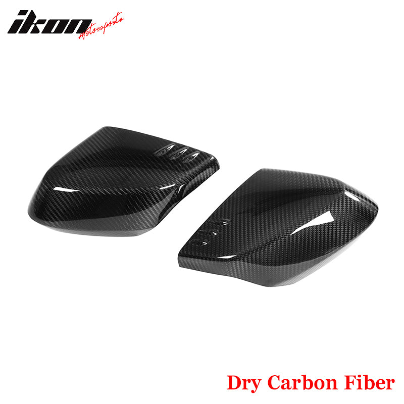 Dry Carbon Fiber For 20-25 Chevy Corvette C8 Gloss Black Rear View Mirror Covers