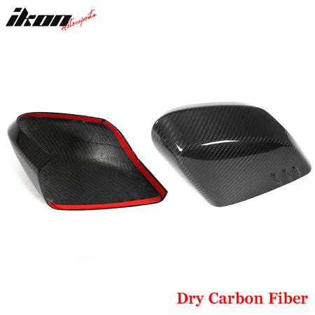 Dry Carbon Fiber For 20-25 Chevy Corvette C8 Gloss Black Rear View Mirror Covers