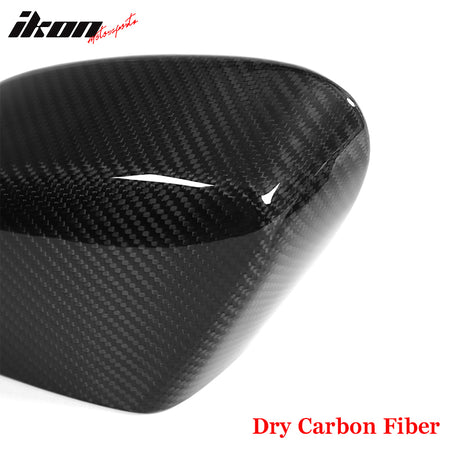 Dry Carbon Fiber For 20-25 Chevy Corvette C8 Gloss Black Rear View Mirror Covers