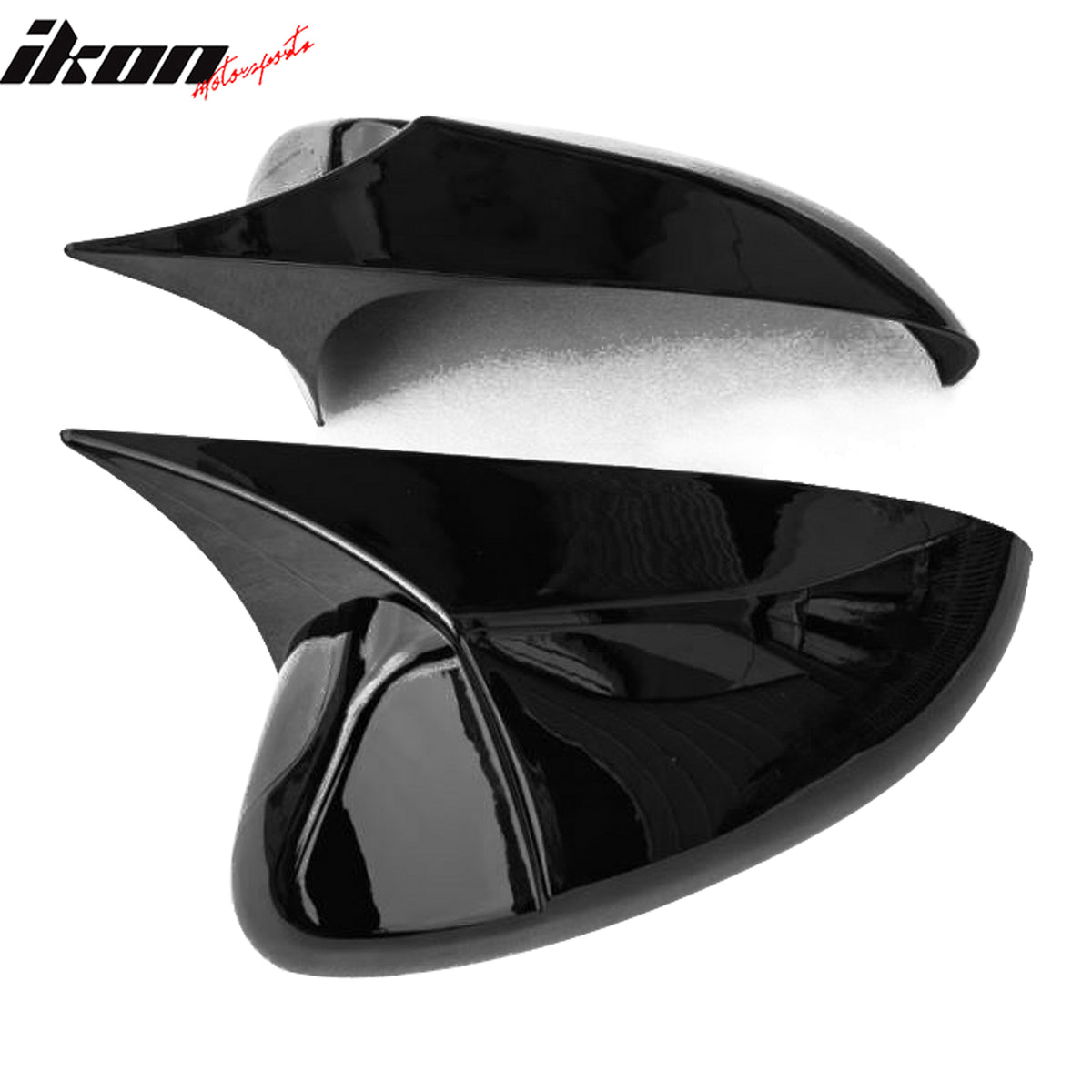 Fits 23-25 Honda Accord 11th Horn Style Side Rear View Mirror Cover Gloss Black