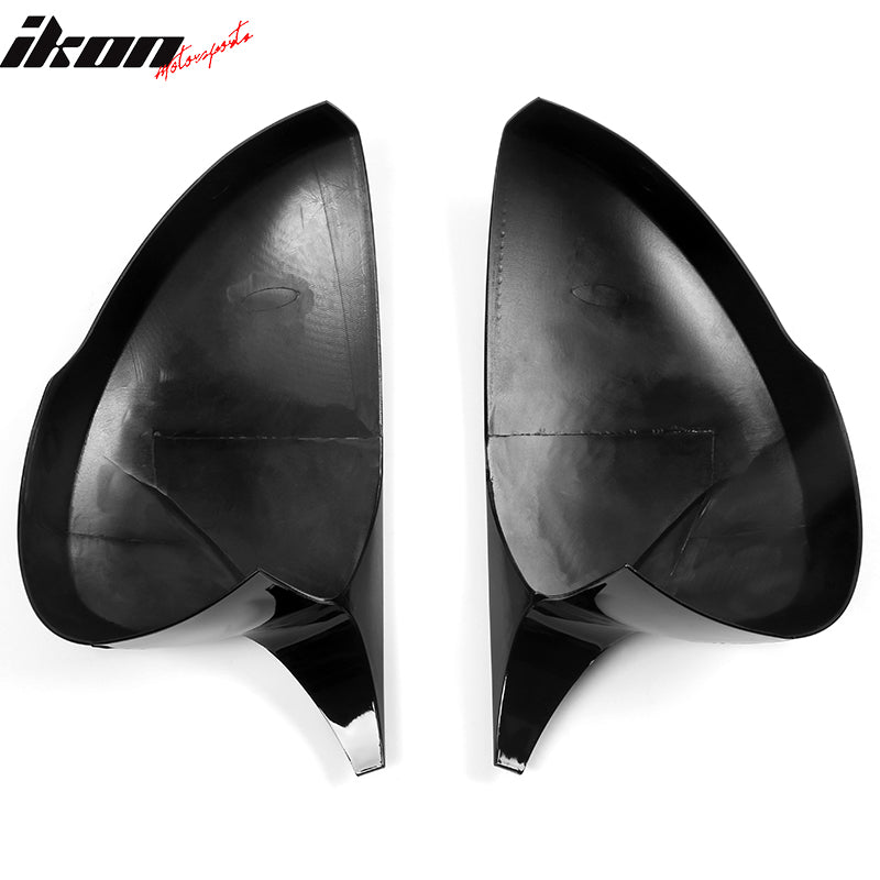 IKON MOTORSPORTS, Mirror Cover Compatible With 2022-2023 Honda Civic Sedan & Hatchback 4-Door, Horns Style ABS Plastic Rear View Side Mirror Cover Cap Trim 2PCS