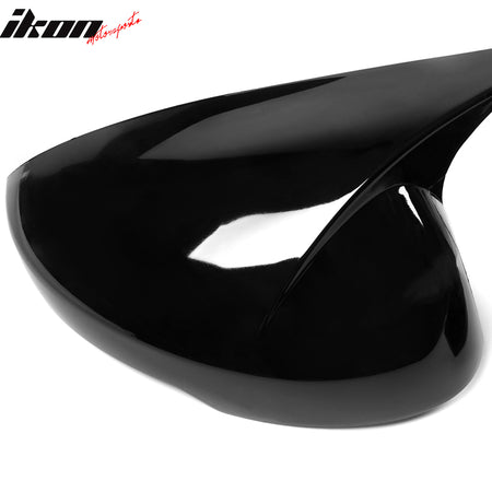 IKON MOTORSPORTS, Mirror Cover Compatible With 2022-2023 Honda Civic Sedan & Hatchback 4-Door, Horns Style ABS Plastic Rear View Side Mirror Cover Cap Trim 2PCS