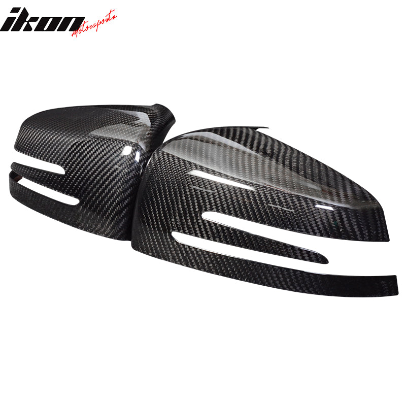 For 10-14 Benz E Class Side View Mirror Trim Overlay - Matte Carbon Fiber