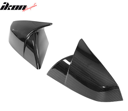 Dry Carbon Fiber For 21-23 Tesla Model S 4DR Gloss Black Rear View Mirror Covers