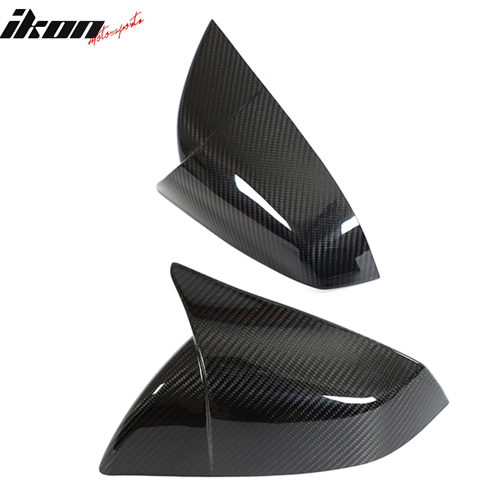 Dry Carbon Fiber For 21-23 Tesla Model S 4DR Gloss Black Rear View Mirror Covers