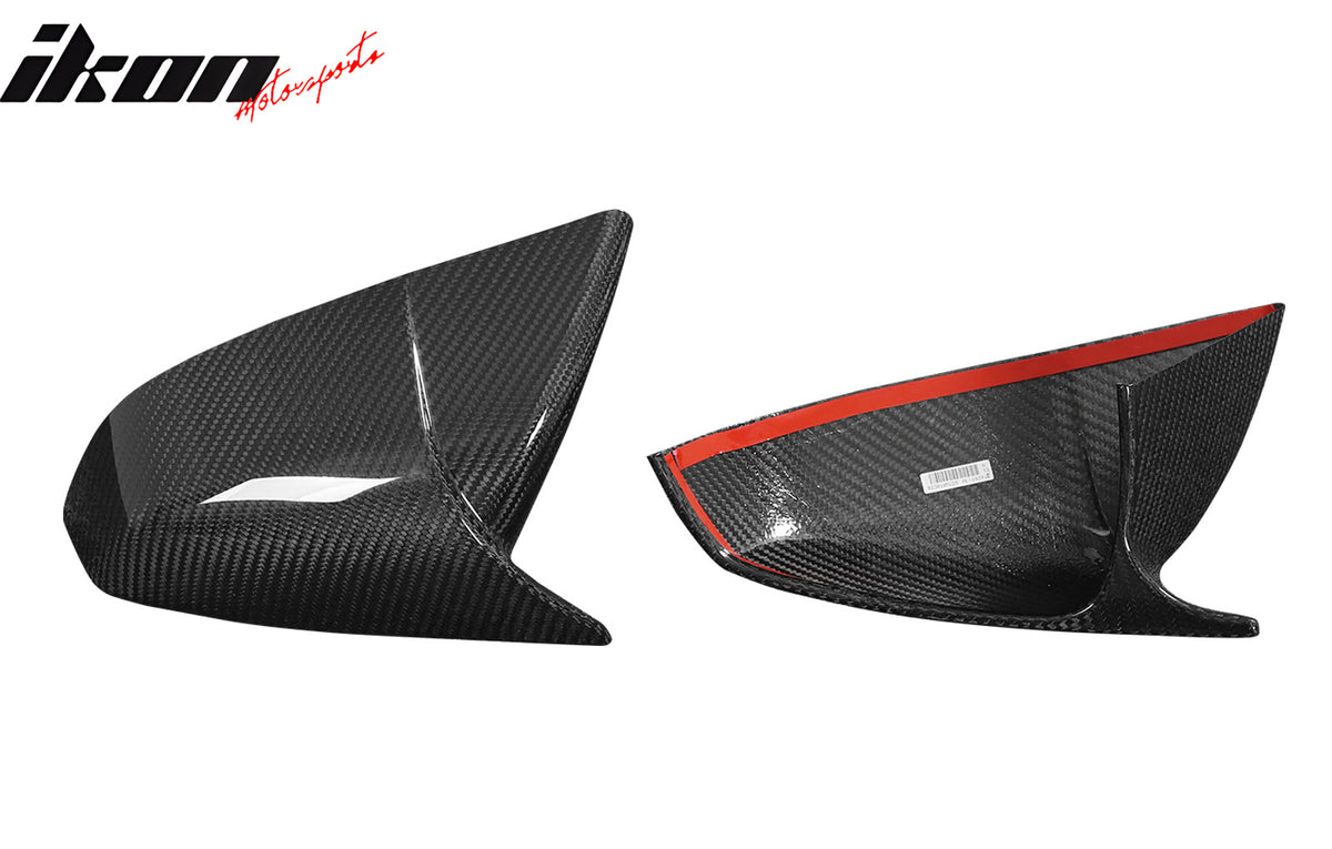 Dry Carbon Fiber For 21-23 Tesla Model S 4DR Gloss Black Rear View Mirror Covers