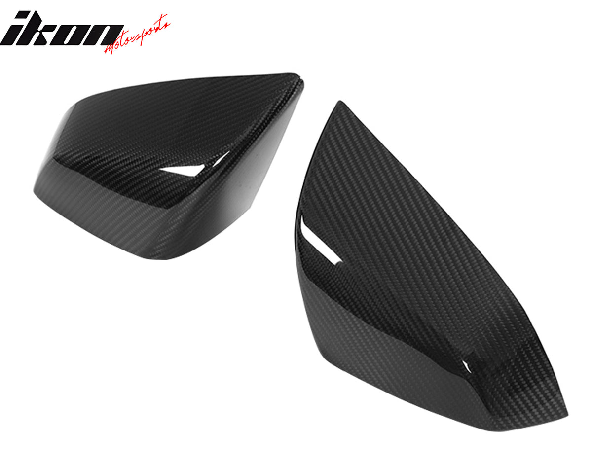 For 21-23 Tesla Model S OE Dry Carbon Fiber Gloss Black Rear View Mirror Covers