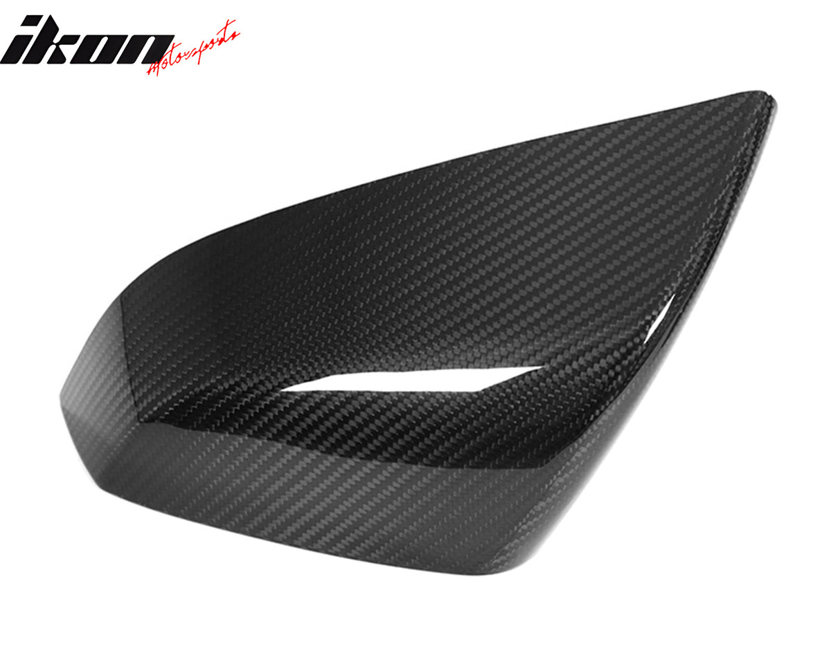 For 21-23 Tesla Model S OE Dry Carbon Fiber Gloss Black Rear View Mirror Covers