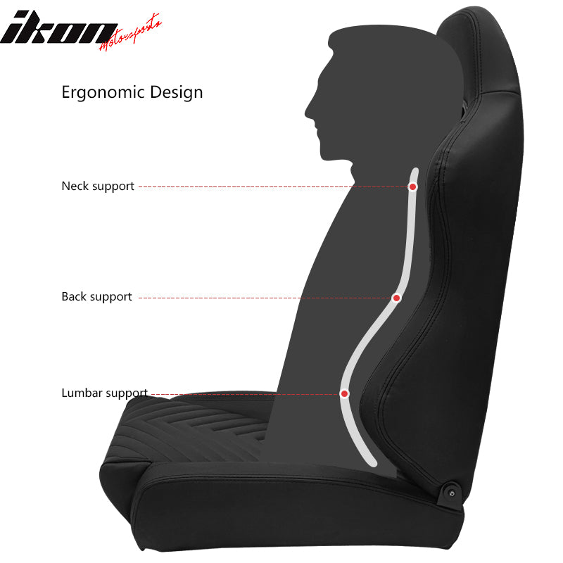 Universal Pair Reclinable Racing Seats + Dual Sliders