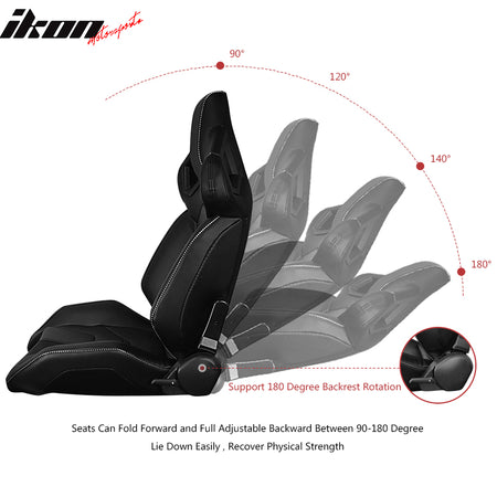 Universal Reclinable Driver or Passenger Single Racing Seats + Sliders