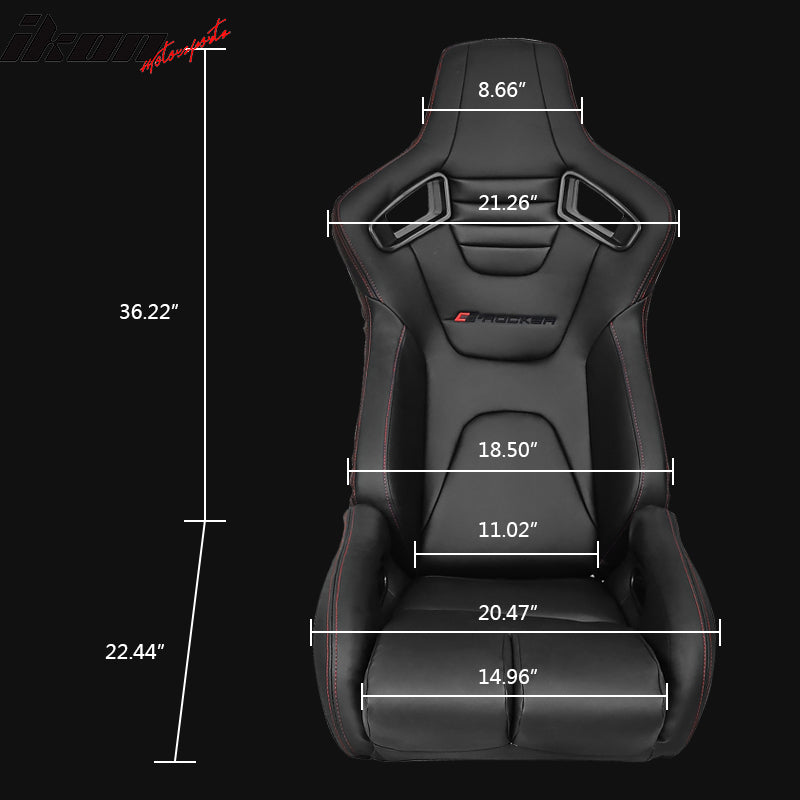 Universal Pair Reclinable Racing Seats + Dual Sliders