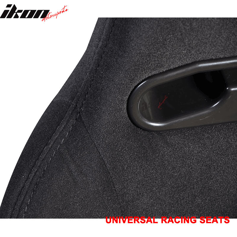 Universal Rco Style Cloth All Black Racing Seats(Pair)