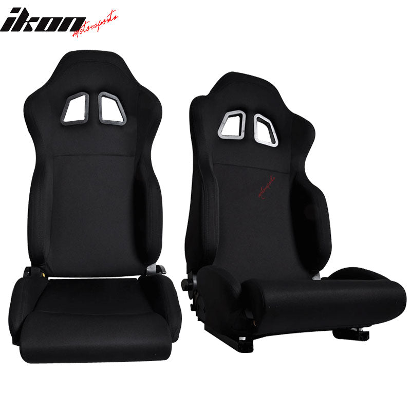 Universal JDM Style Black Racing Seats Cloth