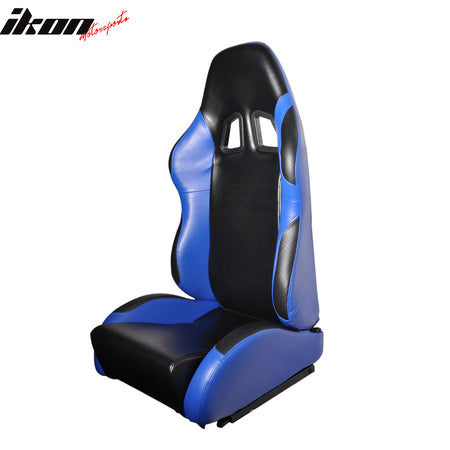 Clearance Sale Universal Reclinable Racing Seats Slider Passenger Black Blue PVC