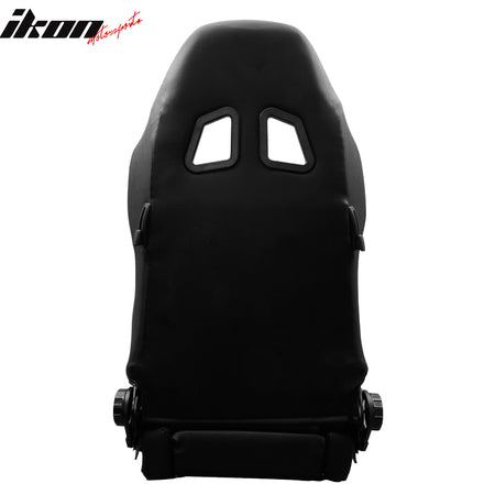 All Black PVC Leather Racing Bucket Seats Reclinable Slider Left Right Ford Kia