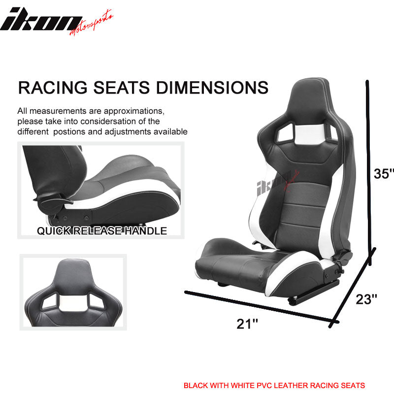 Fits 90-99 Toyota MR2 W20 SW20 Chassis Racing Seats + Bracket Pair