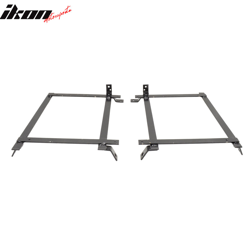 IKON MOTORSPORTS, Racing Seat Brackets Compatible With 1992-2001 Honda Civic & Acura Integra Coupe Hatchback Sedan, Black Mounting Set Left Right Pair, 1993 1994 1995 1996 1997 1998 1999 2000