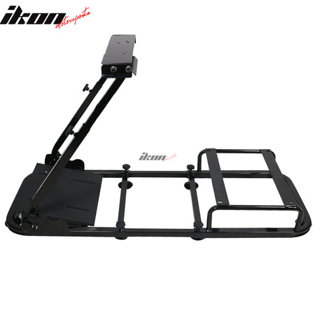 Black Racing Simulator Cockpit Driving Seat Reclinable & Gear Shifter Mount