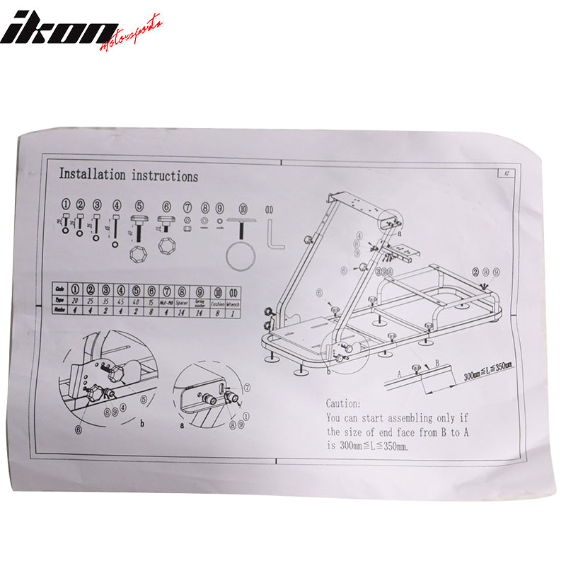 Universal Fitment Gaming Chair Cockpit Assembly Racing Seat Brackets Black Steel