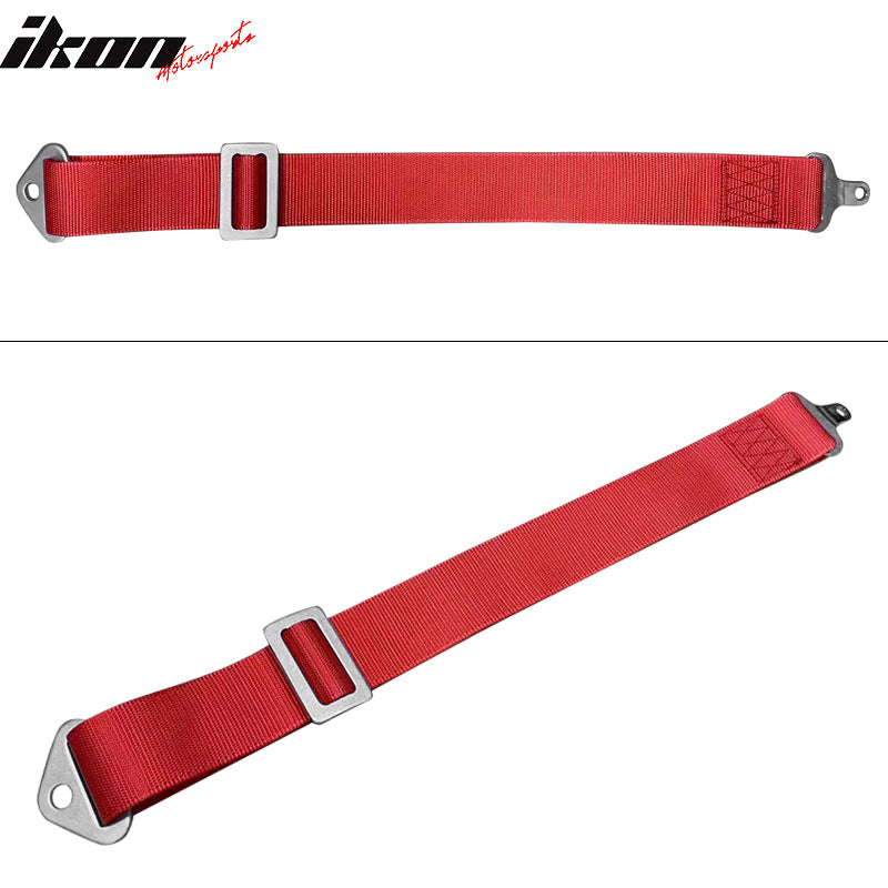 IKON MOTORSPORTS Universal 5th Point Seat Belt, 2" Width Nylon Strip, Camlock harness, Racing Safety Belt with G-Rocker Logo for Sport Car, UTV, ATV, Go-kart Car, Red (Pack of 1)