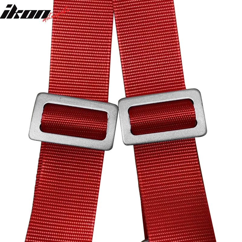 6th Cam-lock Racing Harness Seat Belt 2" Wide Nylon Red Go-kart UTV ATV