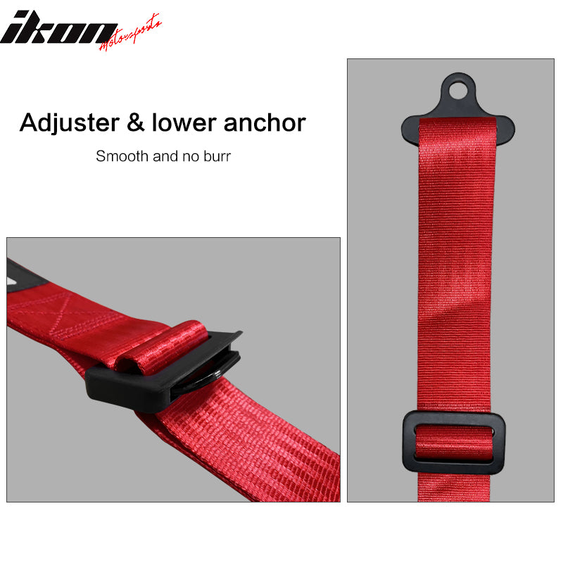 4 Point Racing Seat Harness Buckle Belt 2" Red Nylon UTV ATV Go-kart