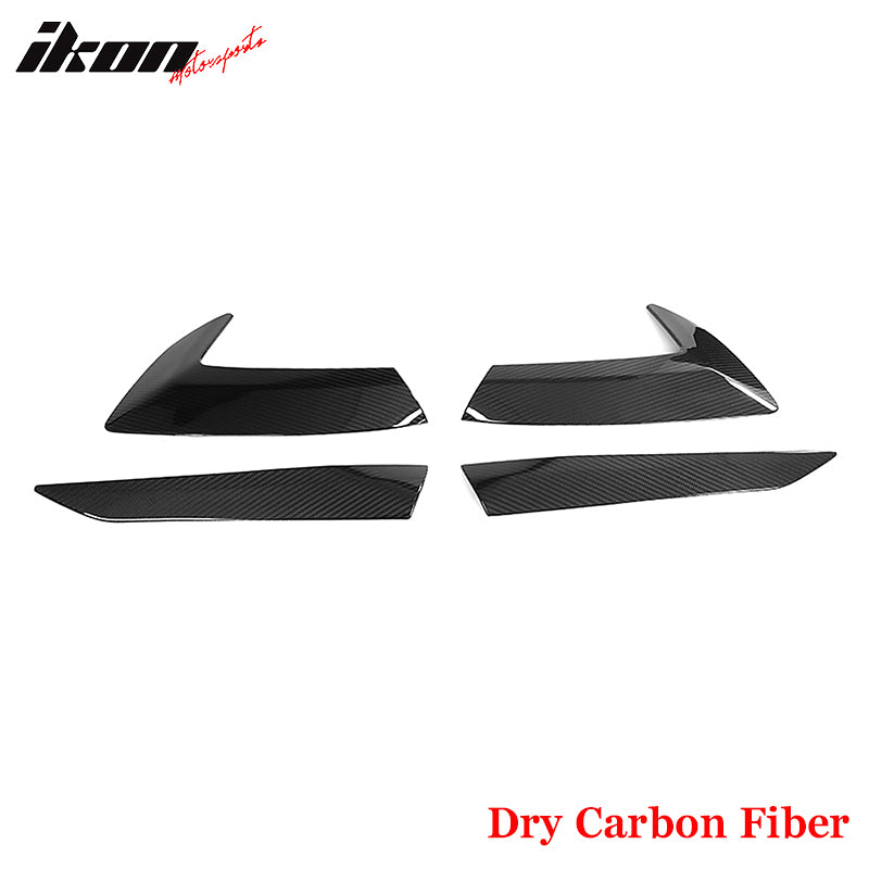 Dry Carbon Fiber Fits 20-25 Chevy Corvette Gloss Black Fender Vent Door Garnish