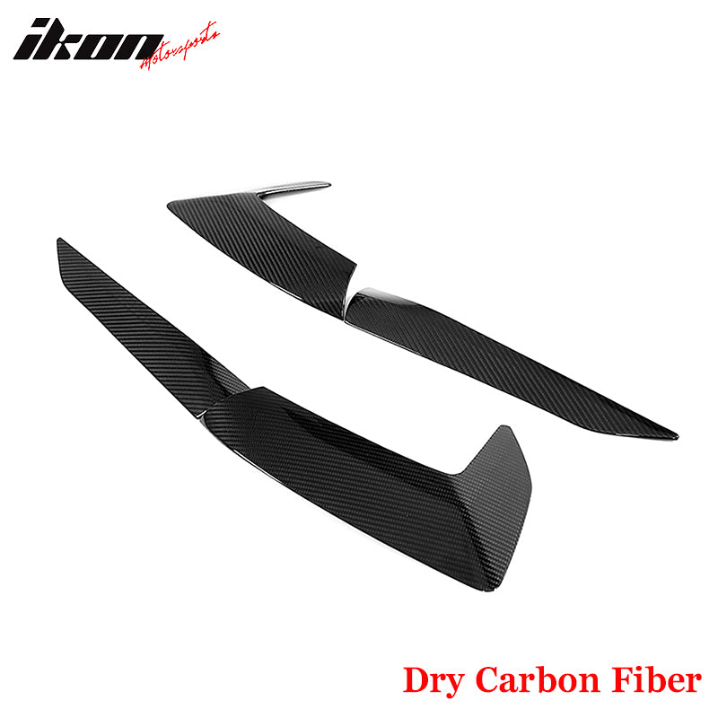 Dry Carbon Fiber Fits 20-25 Chevy Corvette Gloss Black Fender Vent Door Garnish