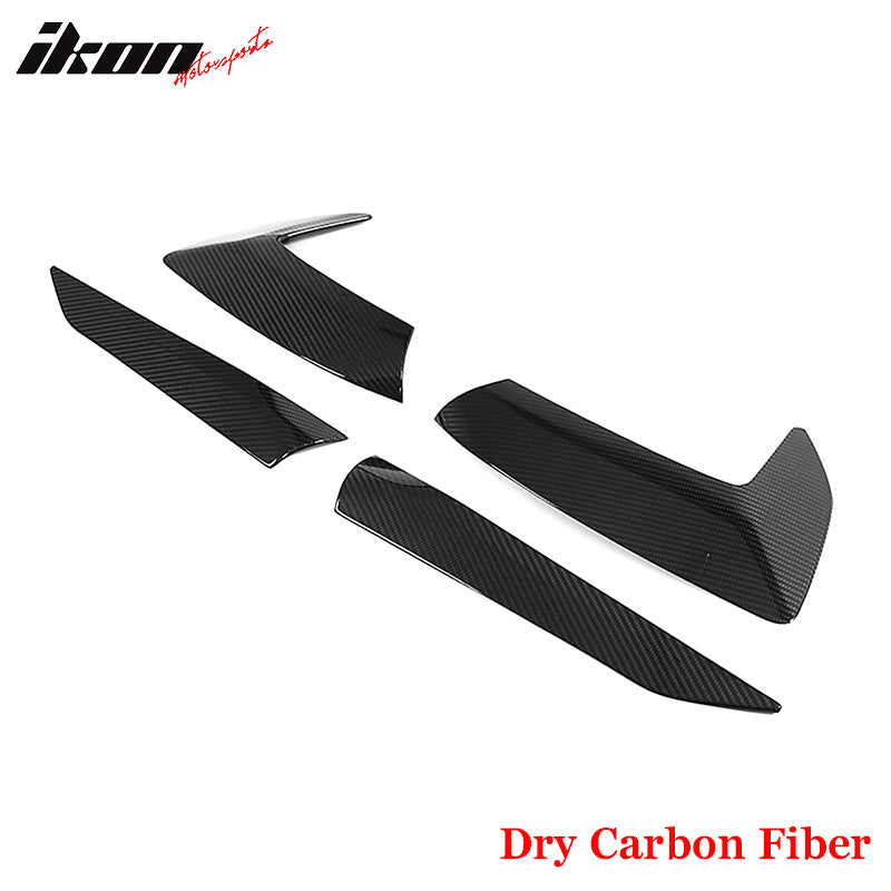 Dry Carbon Fiber Fits 20-25 Chevy Corvette Gloss Black Fender Vent Door Garnish