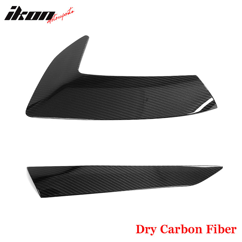 Dry Carbon Fiber Fits 20-25 Chevy Corvette Gloss Black Fender Vent Door Garnish