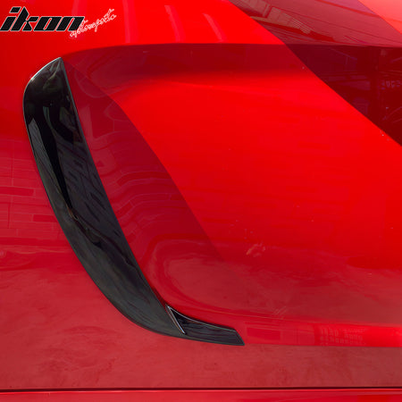 IKON MOTORSPORTS, Side Fin Vents Compatible With 2011-2023 Dodge Charger, IKON1 Style Gloss Black ABS Front Fender Door Side Scoops Air Vent Cover Trim Pair