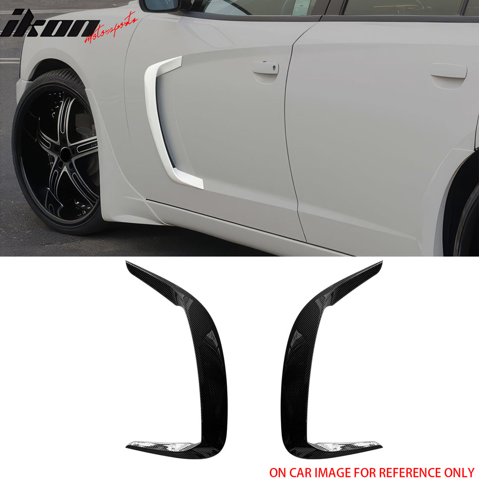 2011-2023 Dodge Charger IKON2 Side Fin Vents Carbon Fiber Print ABS