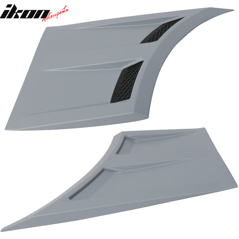 Fits 15-18 Ford Mustang 3D Front Side Fender Guard Vents Gray PP