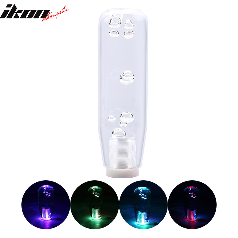 LED RGB Shift Knob 15mm Transparent Bubble   W/ Thread Adapters