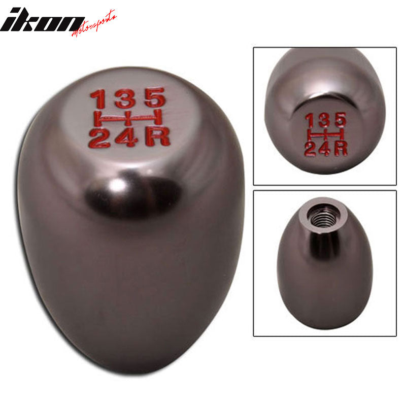 Gunmetal M12X1.75 Thread Manual T-R Style Gear Shift Knob 5 Speed JDM