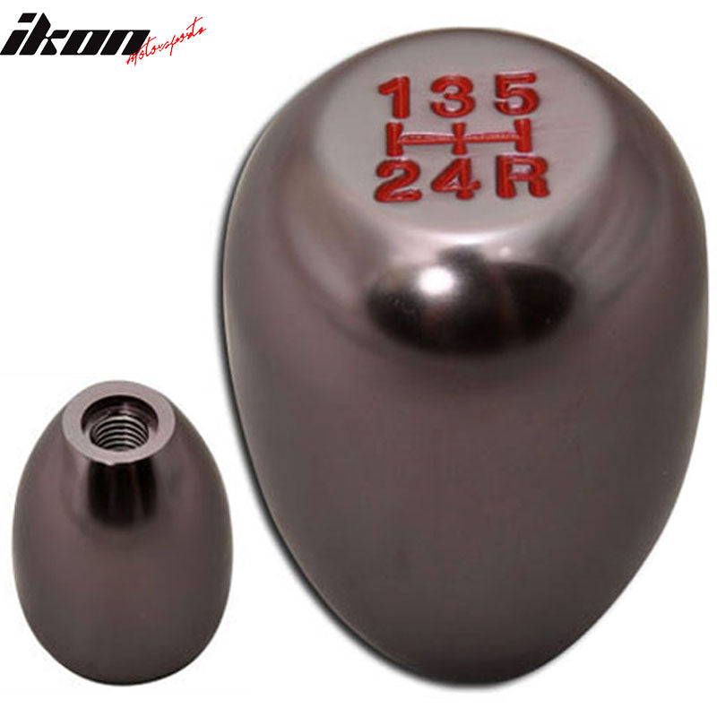 Gunmetal M10X1.5 MT T-R Gear Shift Knob 5 Speed JDM Emblem Badge