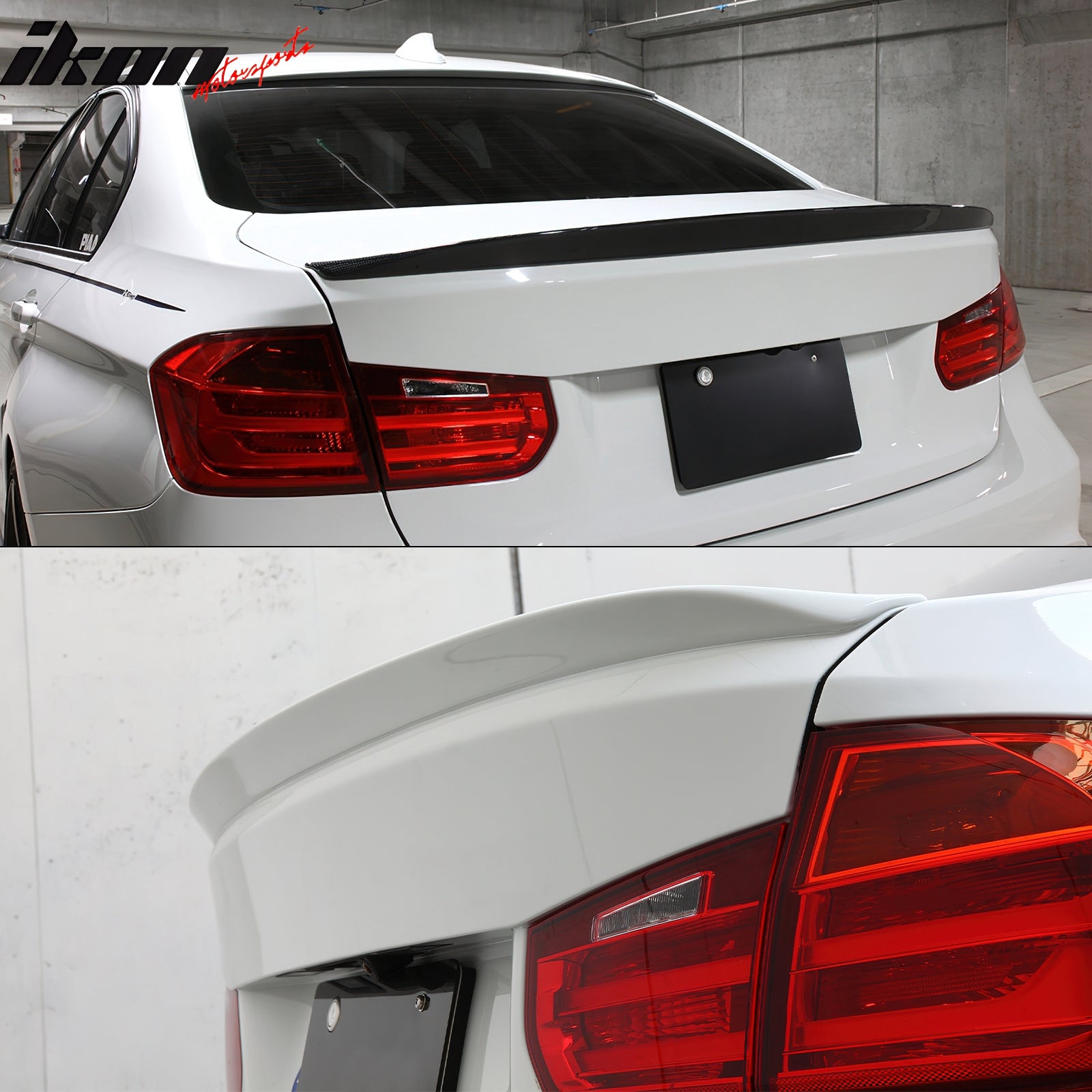 Fits 12-18 BMW F30 3 Series F80 M3 3D Style Black PU Rear Trunk Spoiler Wing