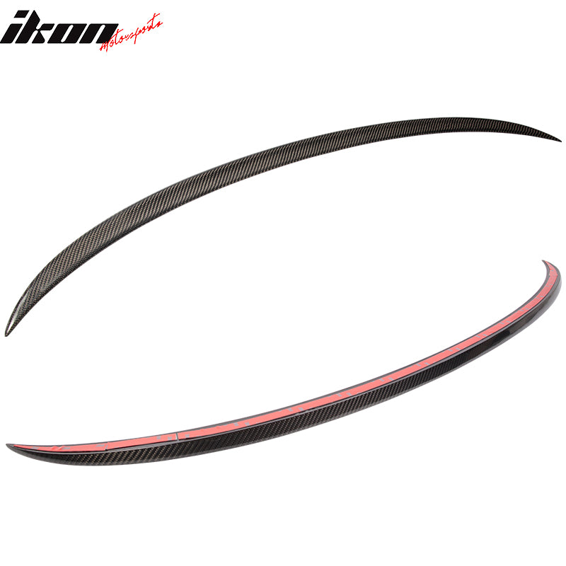 IKON MOTORSPORTS, Trunk Spoiler Compatible With 2005-2011 BMW 3-Series E90 4D Sedan , Matte Carbon Fiber M3 Style Rear Spoiler Wing, 2006 2007 2008 2009 2010